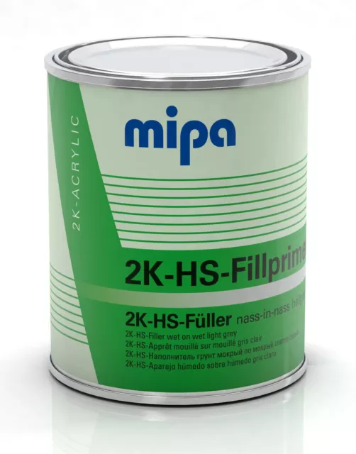 Mipa 2K-HS-Fillprimer - 2K-HS-Nass-in-Nass Füller 5:1 hellgrau (ca. RAL 7047) 1,