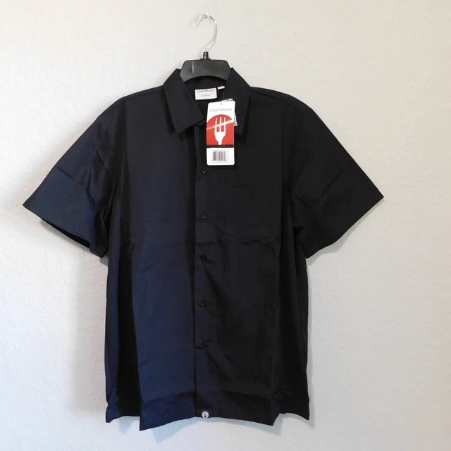 Chef Works Short Sleeve Cool Vent Cook Shirt Black Size Small - New with Tags