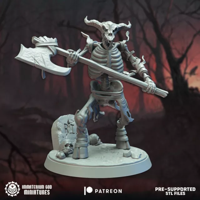 Minotaur skeleton Undead Immaterium God Miniatures