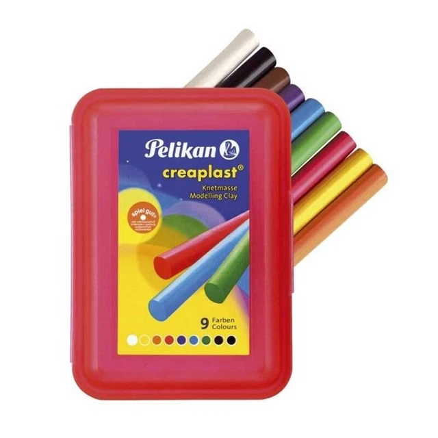 Pelikan 198/9R - Creaplast Knete 9 Kunststoffbox Rot Bastel-Knetmasse NEU