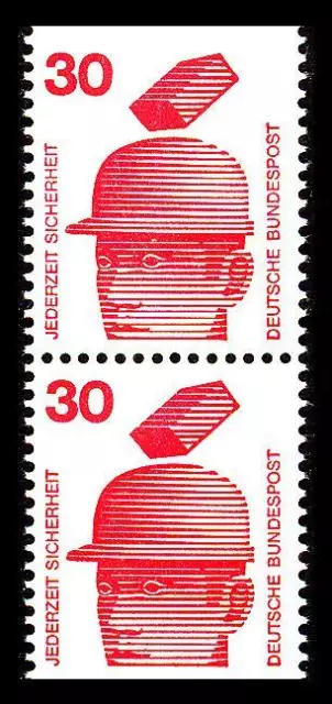 BUND Unfall, Mi. 698 C/D **, 30 Pf. senkrechtes Paar oben und unten geschnitten
