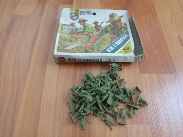 Vintage 1970'S Airfix Ho/Oo Ww2 Gurkhas Complete 48 Figures S54 01754-3