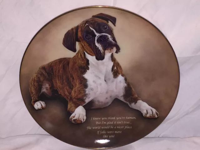 New Danbury Mint Limited Edition CHERISHED BOXERS "NICER PLACE" Collectors Plate