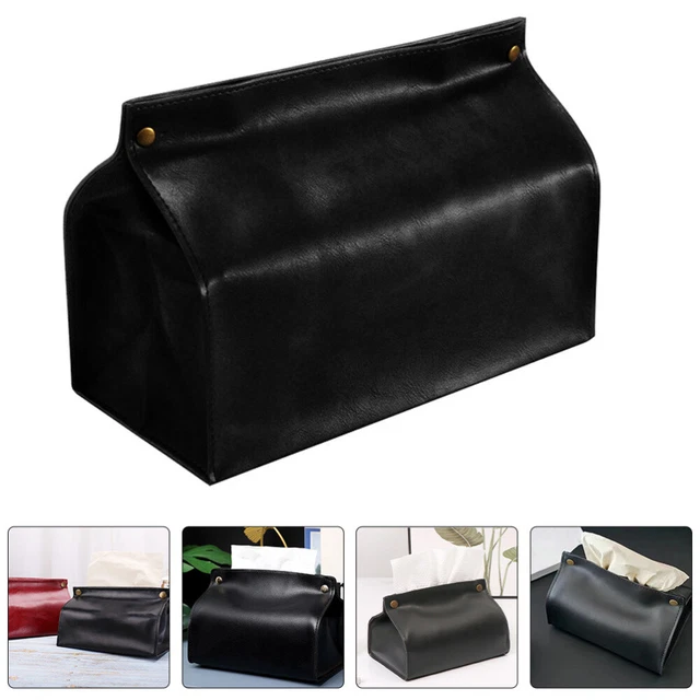 Soporte para pañuelos de cuero PU, soporte para servilletas, cubierta caja de pañuelos cosméticos para