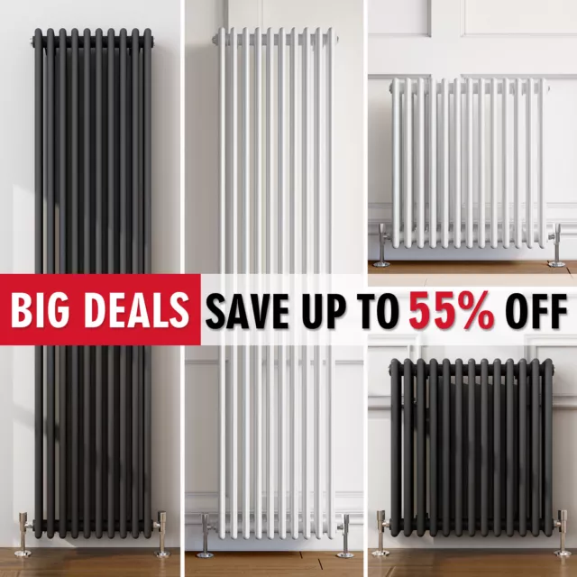 Traditional Cast Iron Style Radiator 2 3 Column White Anthracite Central Heating