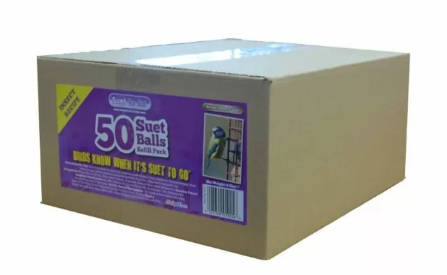 Suet To Go Insect Balls Refill Pack - Wild Bird Treat Food, 50 90g Balls