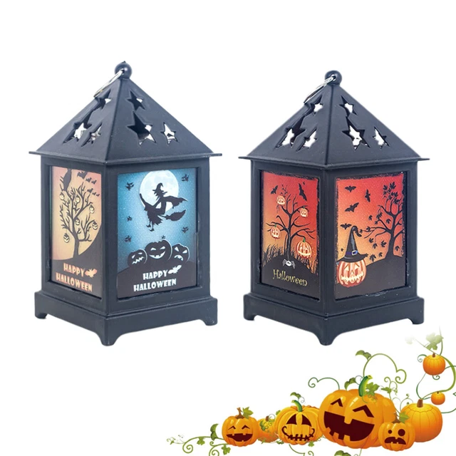 2 pz Lanterna di Halloween illuminata a LED