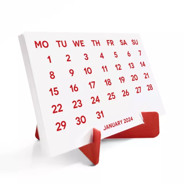 2024 CALENDAR 2024 Desk Calendar Red Color £14.32 PicClick UK