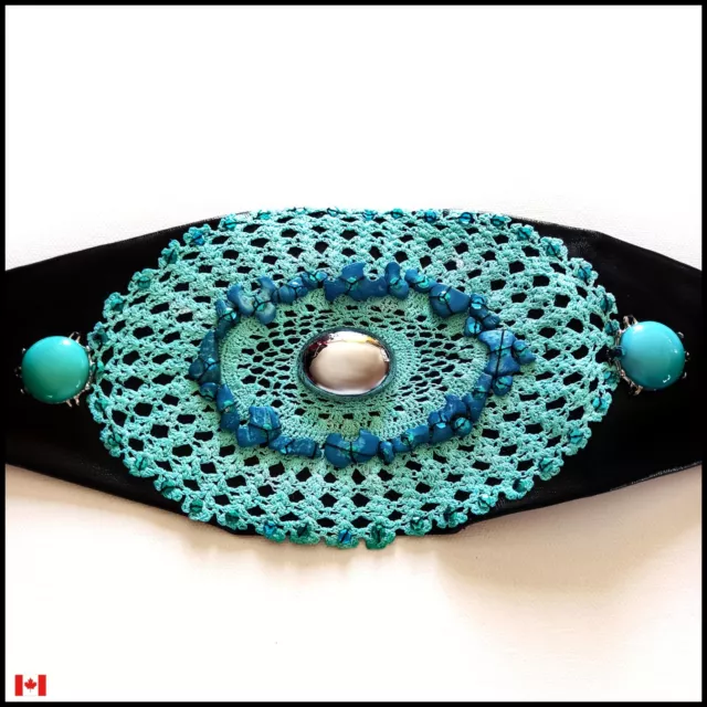 royal belt luxury italian women crochet beads faux leather embroidered gift idea
