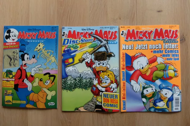 Konvolut 3x Walt Disneys Micky Maus 1993-2002 gemischt  für Sammler Z0-1
