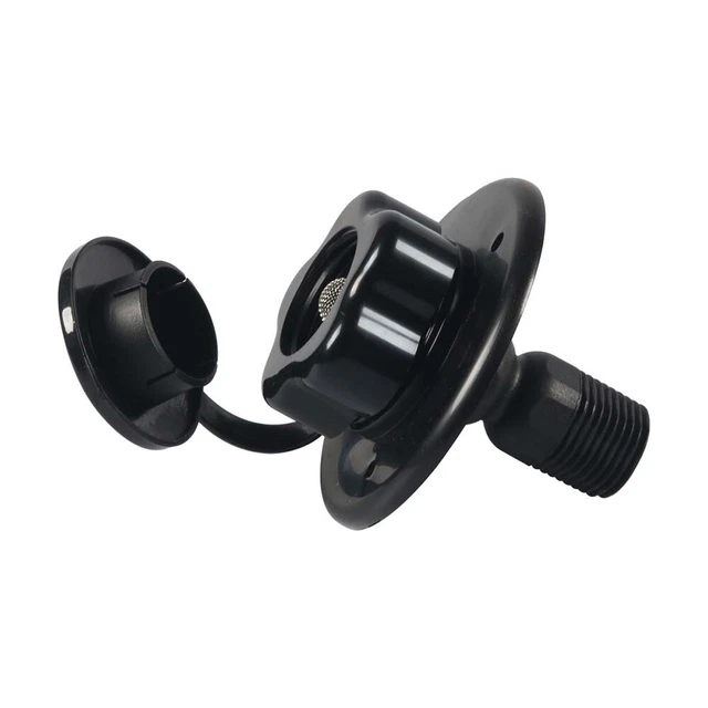 FLANGE HOSE CONNECTOR With Check Valve RV City Water Fill Inlet Black