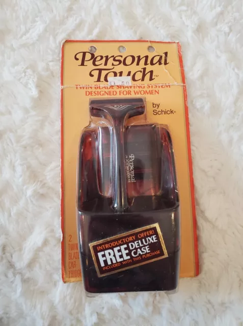 Vintage Schick Personal Touch Razor With Deluxe Case & 2 Cartridges, New