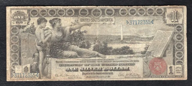 Fr. 225 1896 $1 One Dollar “Educational” Silver Certificate Currency Note