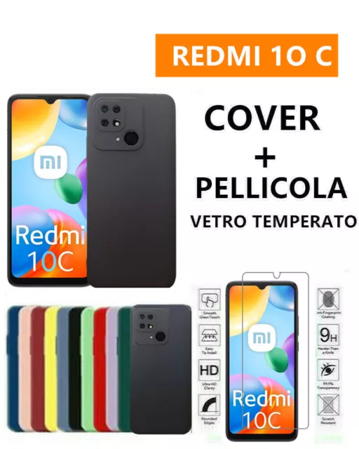 Cover Morbida Custodia Silicone Tpu Opaca pre XIAOMI REDMI 10C+ Vetro Temperato