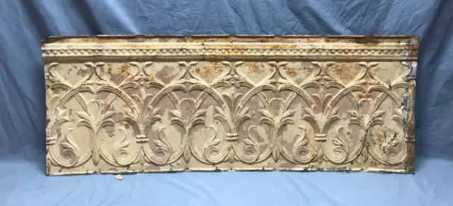 Large 4 Foot Antique Tin Ceiling Cove Trim Decorative Architectural Old 560-24B
