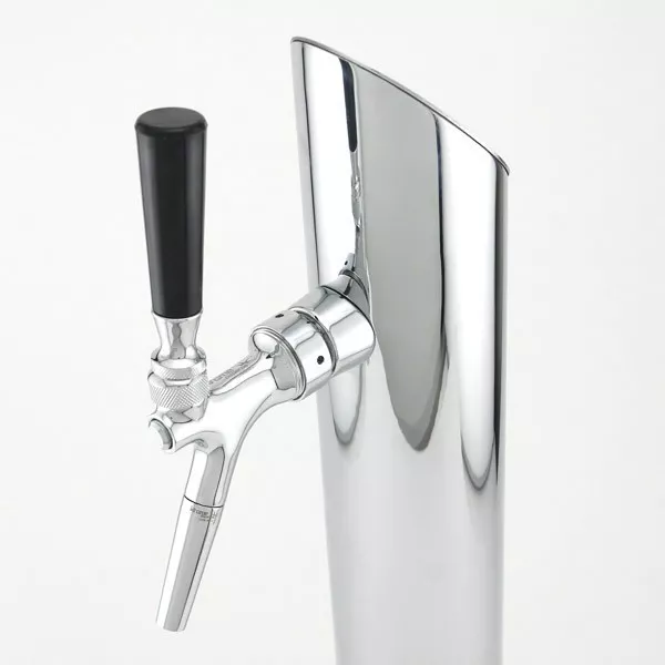 Draft Beer Faucet European Spout Extension - Chrome - Kegerator Growler Fill