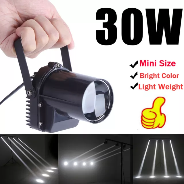 30W White Pin Spot Light LED Beam Stage Light DMX Show Party DJ Disco Lighting