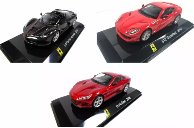 Lot de 3 Voitures 1/43 Ixo Salvat : Ferrari LaFerrari + 812 Superfast + Portofin