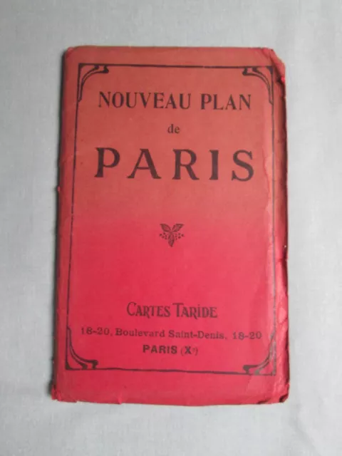 Vintage Nouveau Plan of Paris Cartes Taride C33