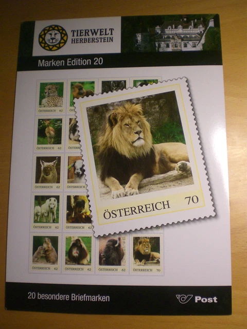 Österreich PM Sondermarken Bogen Tierwelt Herberstein postfr in Mappe