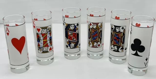 Set of 3 Playing Card Double Shot Glasses Shooters Jack - Ace - Jack 2  Ounces