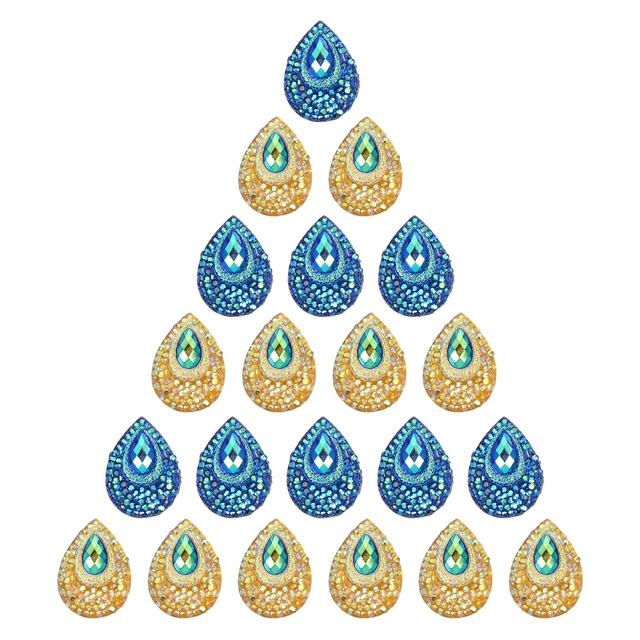 100PCS Flache Rückseite Teardrop Nähen Patch Strass Nähen Beadds 2