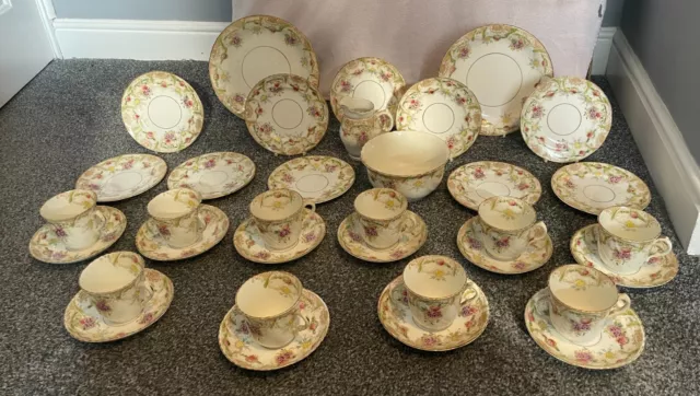 Antique Sutherland Art China 10 x Teacups, saucers, small plates, Sugar, Milk