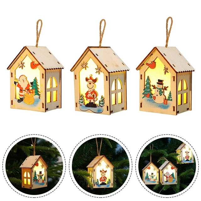 Mini adorno navideño seguro y duradero para pueblo decoraciones navideñas