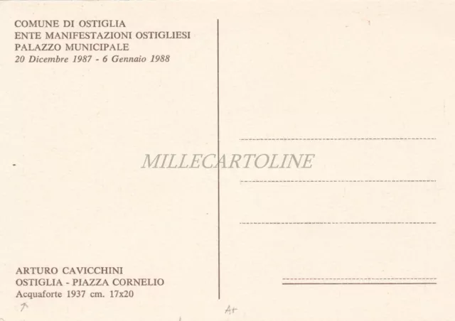 OSTIGLIA - Piazza Cornelio, Arturo Cavicchini, Acquaforte 1937 2