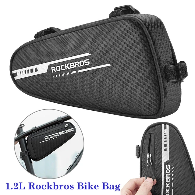 Sac Triangle Vélo ROCKBROS 2,9L - Imprméable Tube Avant - Bande Réfléchissante