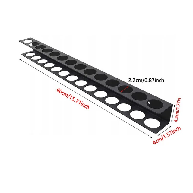 Support Mural Pour Outils HSLXBY – 2 Pièces, 14 Trous – En Acier Noir – Pour Tournevis, Pinces, Clés – Montage Facile – Garage, Atelier, Maison - 7