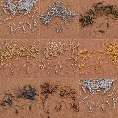 Free Shipping 100pcs EARRING HOOK COIL EAR WIRE FOR JEWELRY Making Findings 19mm