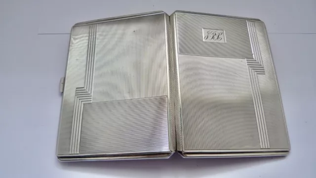 1937 - Charles S Green & Co - Solid Silver - Cigarette Case - Heavy - 154 Grams