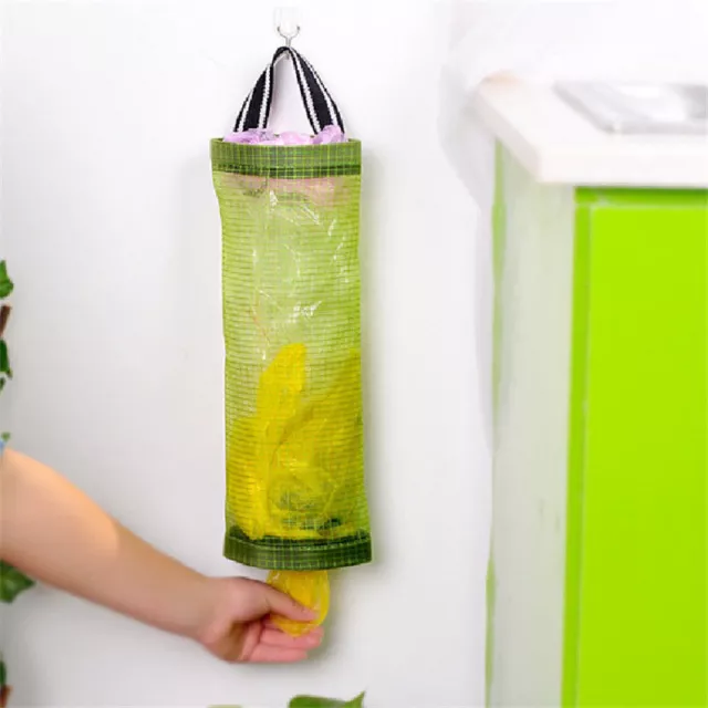 Home Grocery Bag Holder Wall Mount Storage Dispenser Plastic Kitchen Organizer