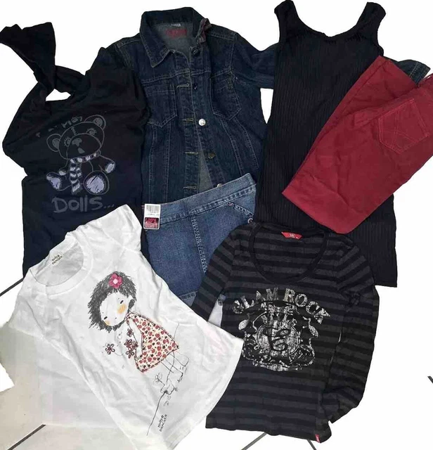 Ensemble Fille IKKS 14 Ans - Chemisier Blanc Dentelle + Jean Bleu, Taille 158, Lot Saisons Printemps/été/automne