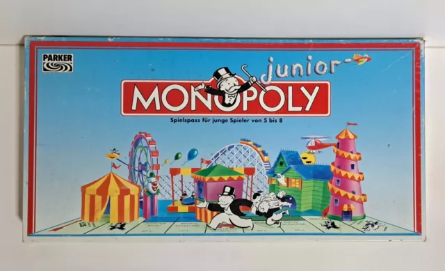 Monopoly Junior Parker 1994 Version für Kinder großes Spielbrett 100% komplett