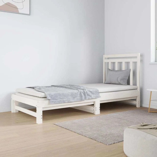 VIDAXL PULLOUT DAY Bed without Mattress White 2x(90x190) cm £185.81