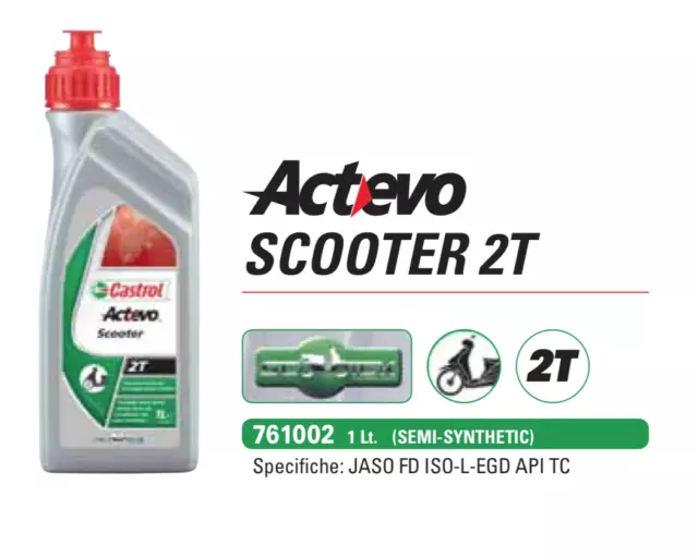 Castrol ACT-EVO Semi Synthetic 1L Scooter Engine Oil 2T