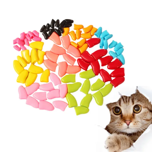 Tapas para uñas de gato mascota cubiertas para garras perro gato XS 140 piezas coloridas