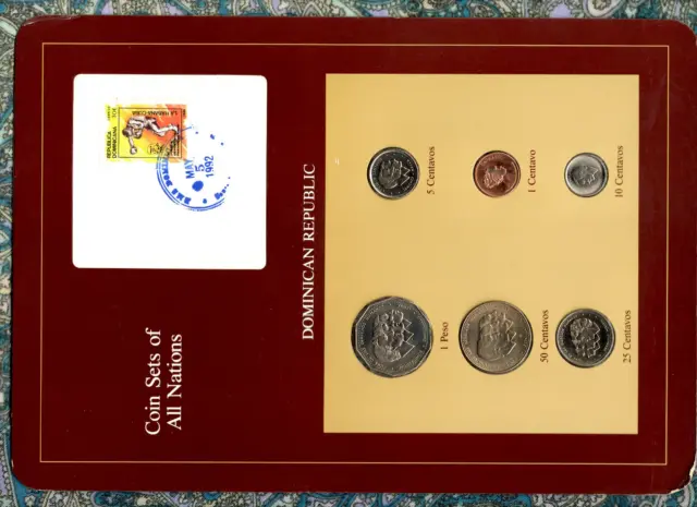 Coin Sets of All Nations Dominican 1983-1987 UNC 1 Peso 1983 5K Mint No tower
