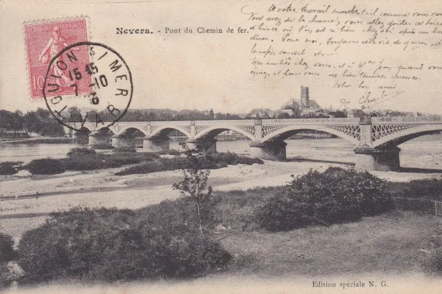 Cpa Nevers Pont Du Chemin De Fer