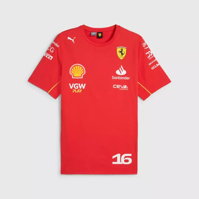 T-shirt 2024 Ferrari Racing F1 Formula One "16" | S M L XL XXL XXXL-Red*
