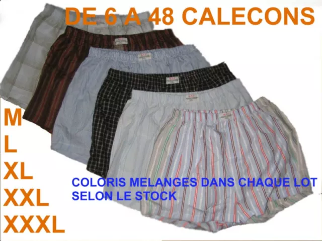 LOT DE 6 A 48 CALECONS - COTON- M/L/XL/XXL ou XXXL