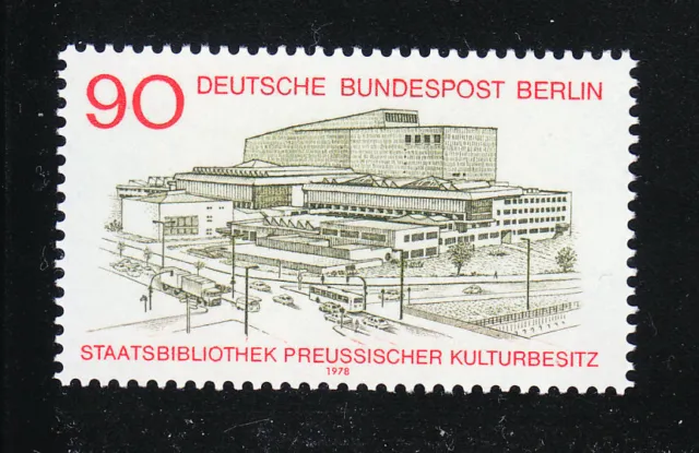 Alemania Berlín Occidental 1978 Mi 577 Sc 9N421 montado sin montar o nunca montado edificio de la biblioteca nacional **