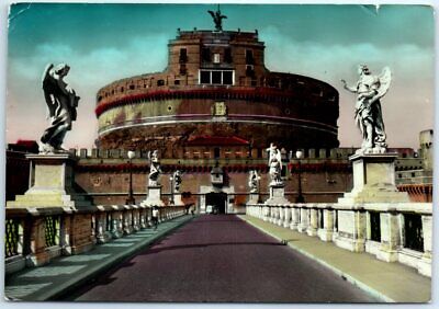 Postcard - St. Angelo Bridge and Castle - Rome, Italy