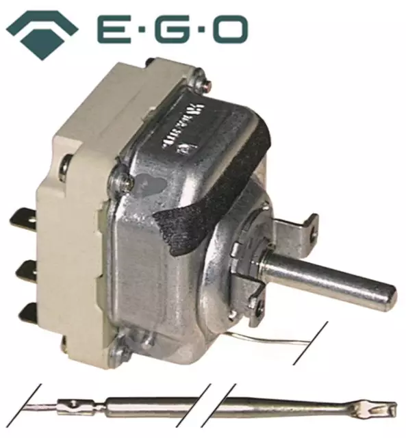 EGO 55.34054.060 Termostato 3-polig Sonda Ø 4x292mm 3NO 50-300°C 23mm Sopra