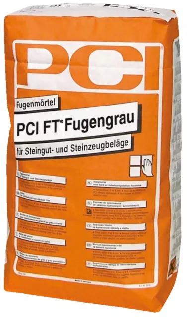 PCI FT® Fugengrau 25kg Silbergrau Fugen-Moertel, Fugenmasse für Fliesen & Mosaik