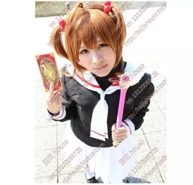 Anime Cardcaptor Sakura KINOMOTO SAKURA Wig Short Light Brown Cosplay Party Wigs 2