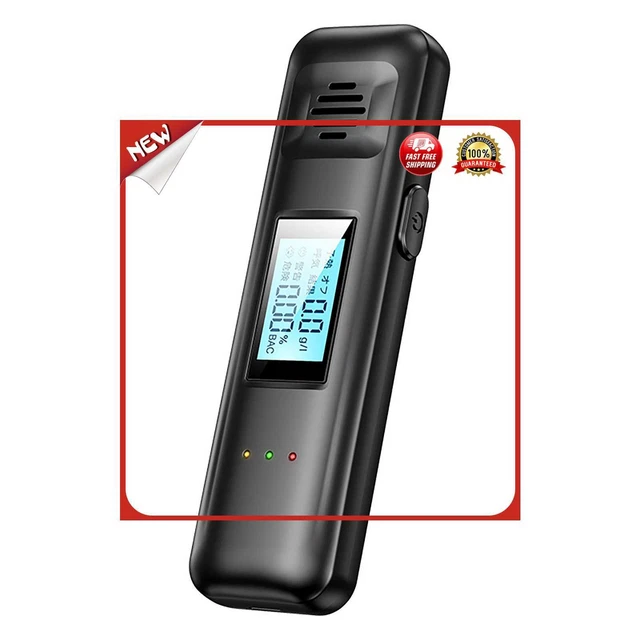 es Breathalyzer Alcohol Tester USB Rechargeable LCD Drivers Home Use (Black)