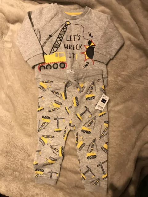 Construction  Dunnes  Digger Tracksuit NEW WITH TAGS 12-18 Months